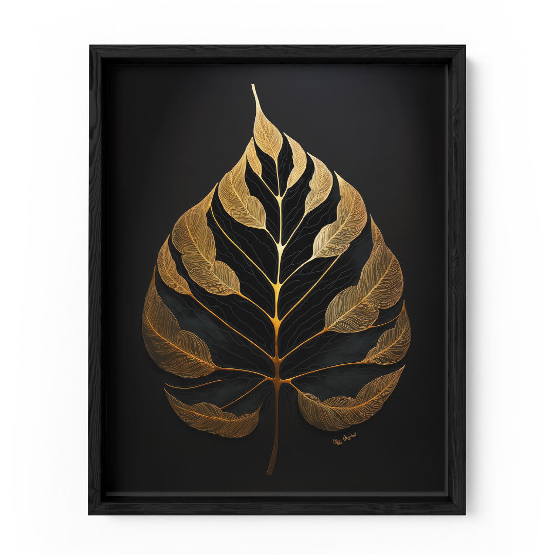 Beautiful Bodhi Tree Gold Leaf Artwork