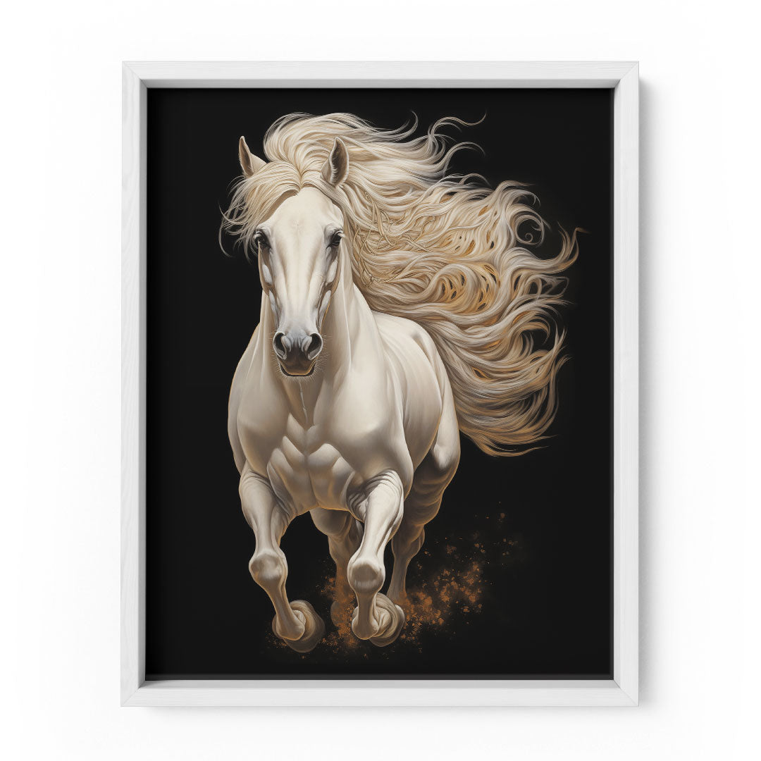 Majestic Beauty: 'White Horse' Wall Art