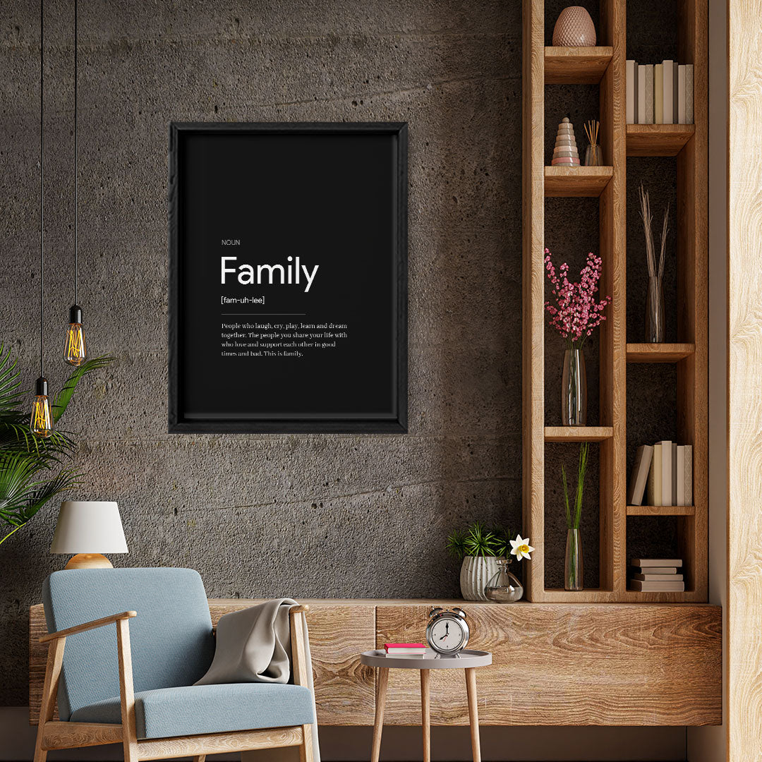 Family - Definition Quote Wall Art Frame