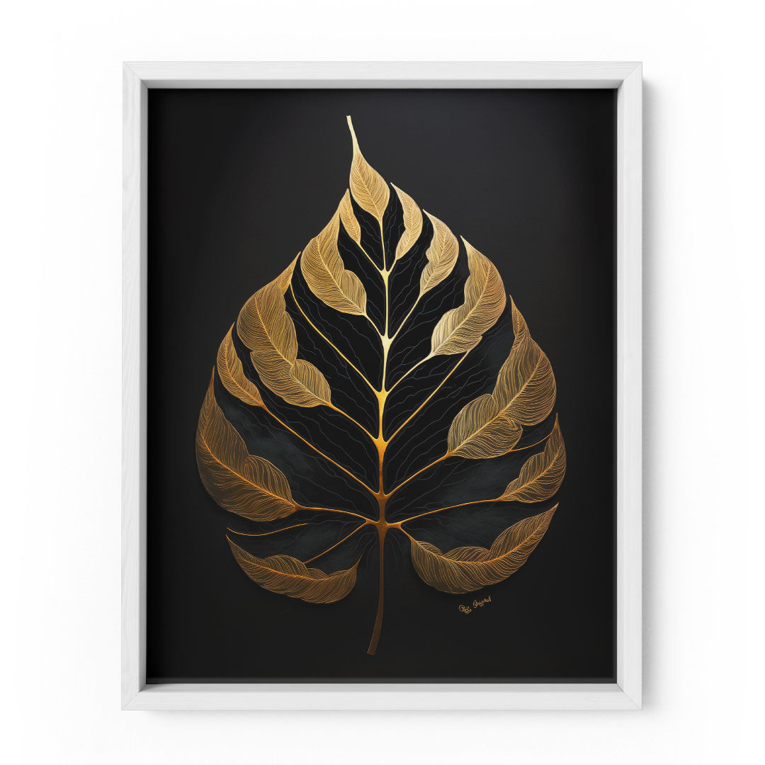 Eternal Wisdom: 'Bodhi Leaf' Wall Art Frame