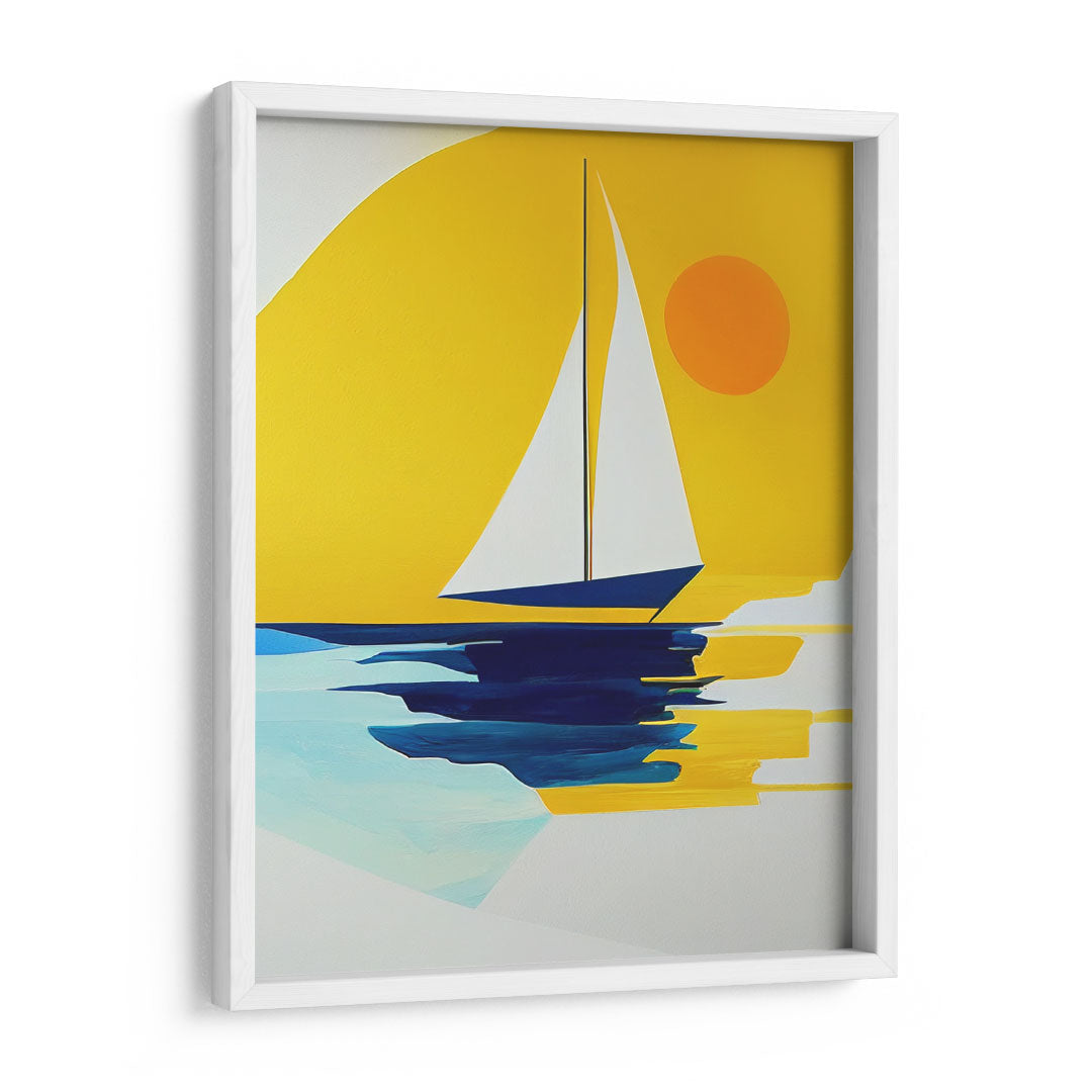 Sailing into Sunrise: Aquarelle Horizons Wall Art Frame