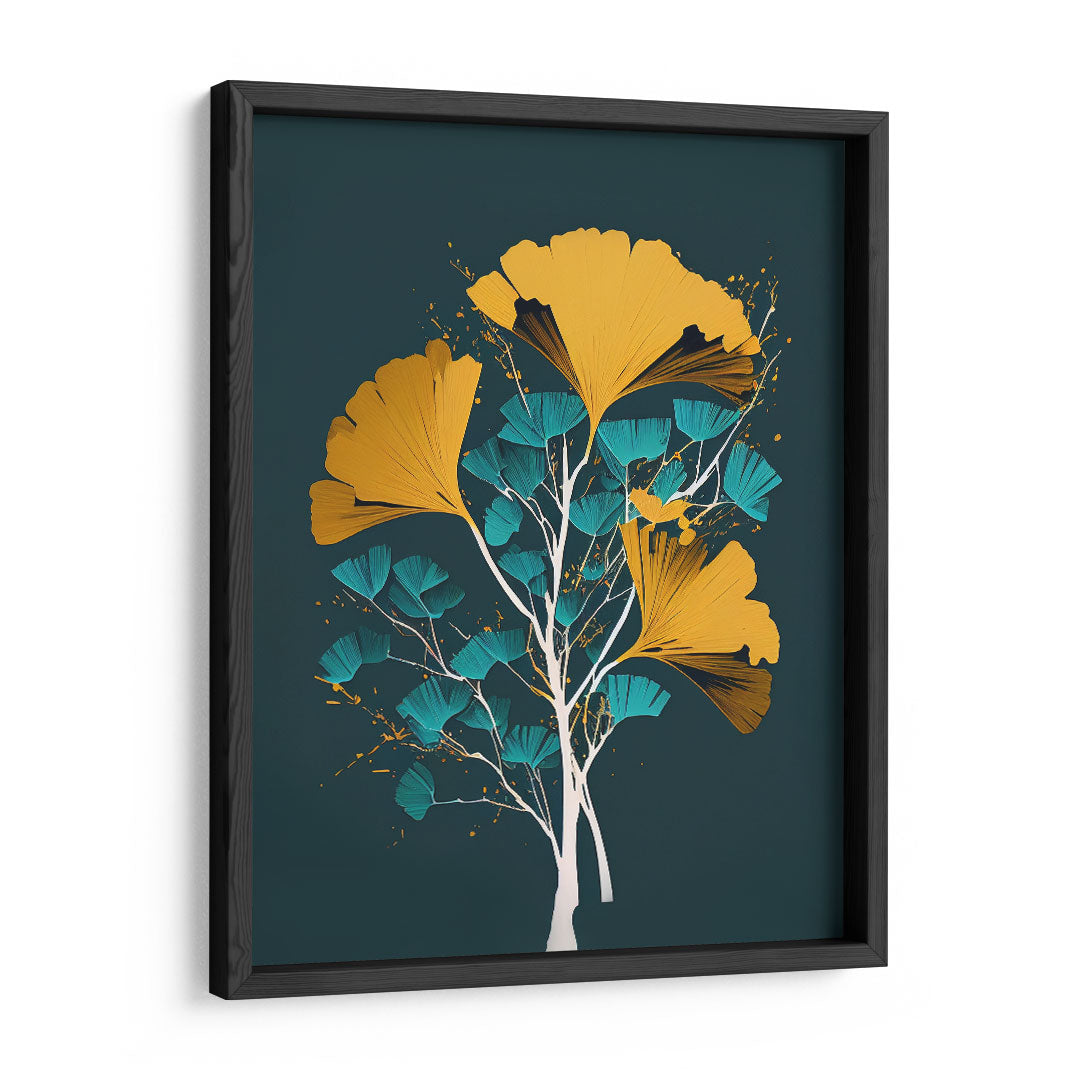 Tropical Turquoise Blossoms: Zesty Garden Delight Wall Art Frame