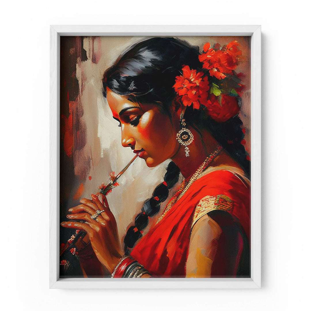 Elegant Melodies: 'Girl with a Flute' Wall Art