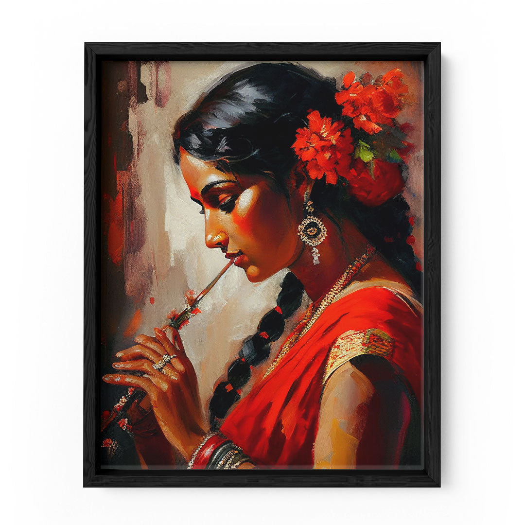 Elegant Melodies: 'Girl with a Flute' Wall Art