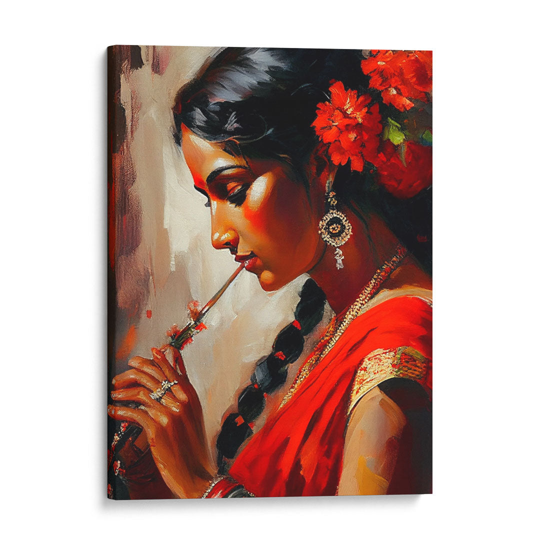 Elegant Melodies: 'Girl with a Flute' Wall Art