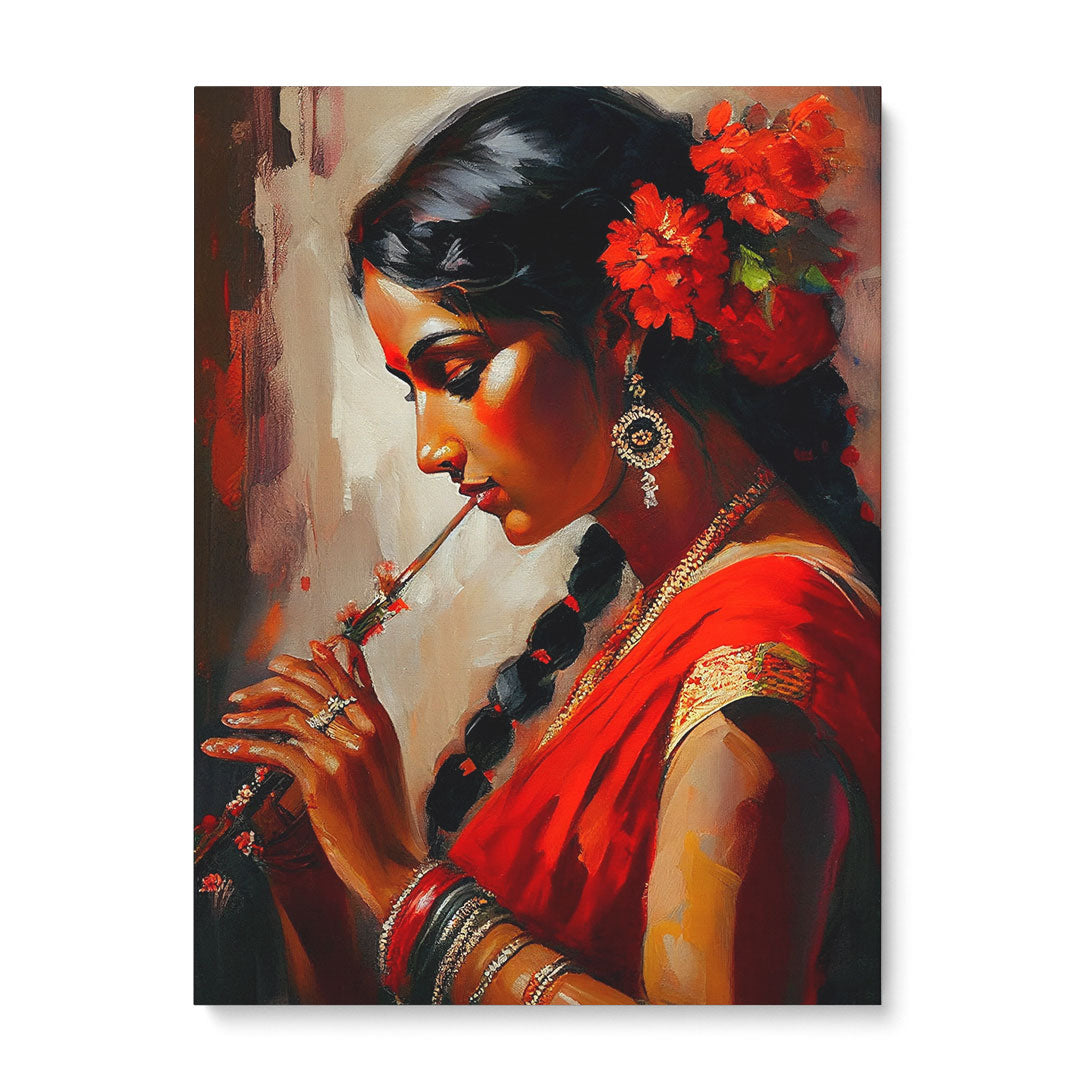 Elegant Melodies: 'Girl with a Flute' Wall Art