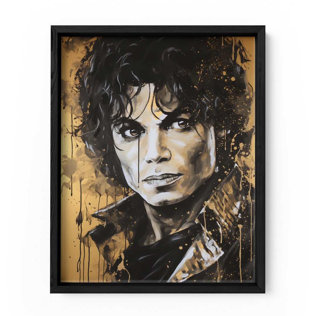 Moonlit Rhythms: Michael Jackson Portrait Edition Wall Art Frame