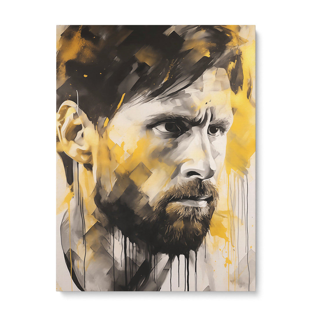 Golden Maestro: Messi Portrait Edition Wall Art Frame