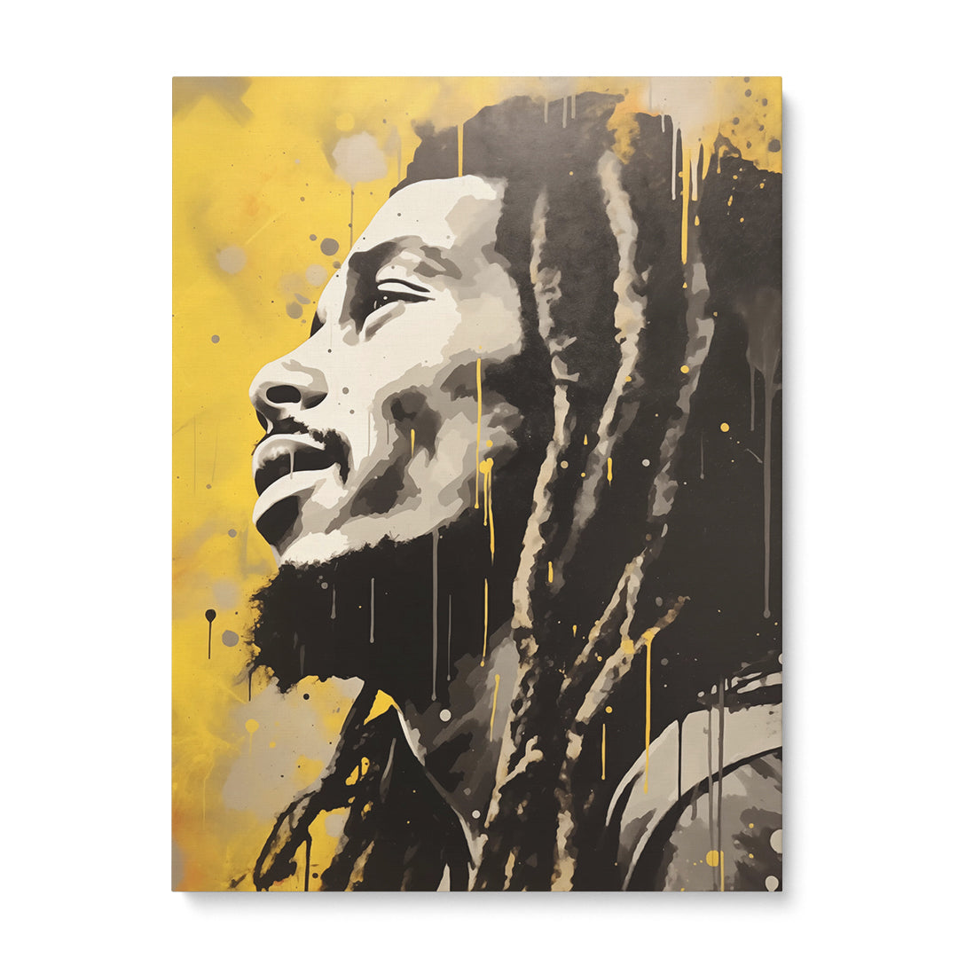 Golden Rhythms: Bob Marley Edition Acrylic Wall Art Frame