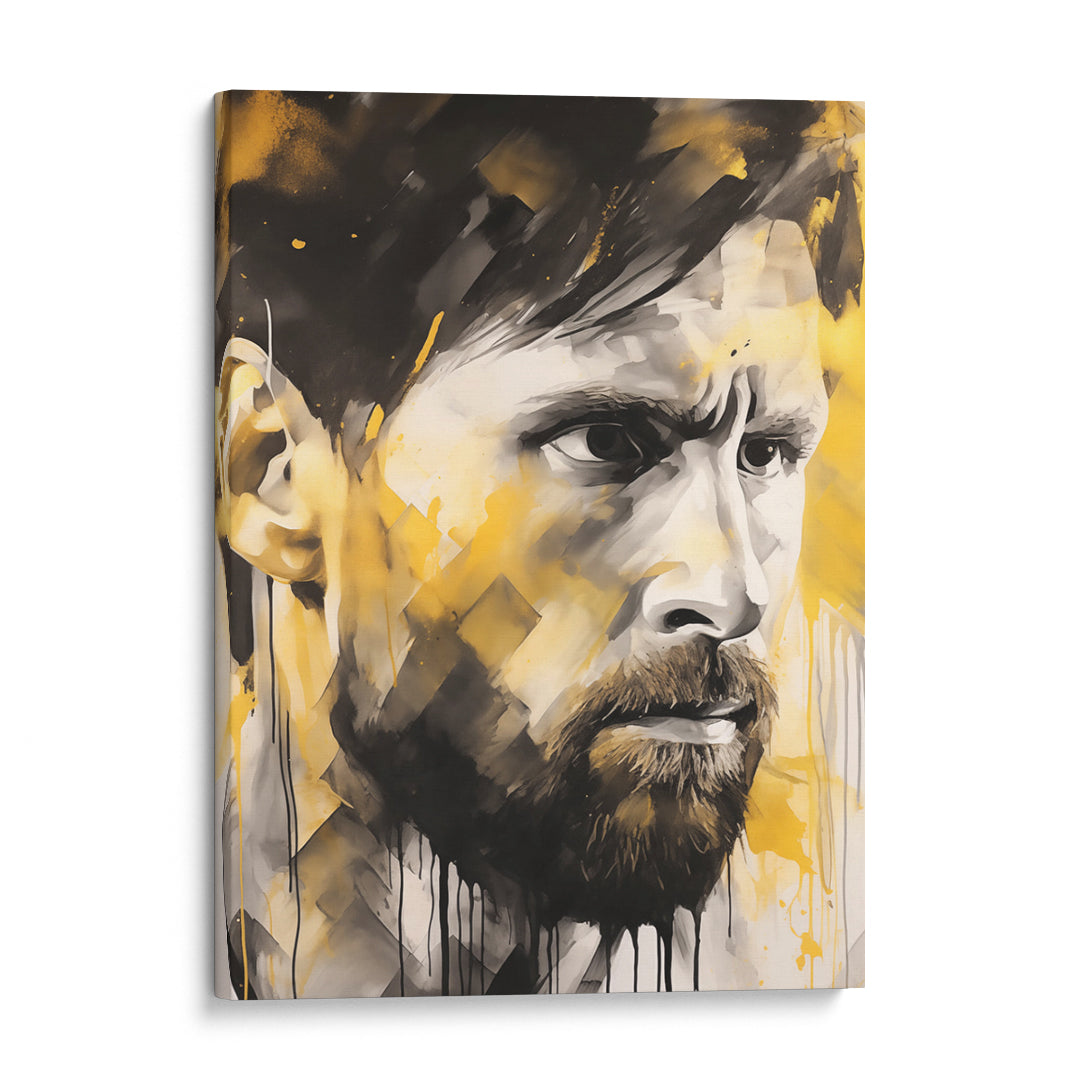 Golden Maestro: Messi Portrait Edition Wall Art Frame