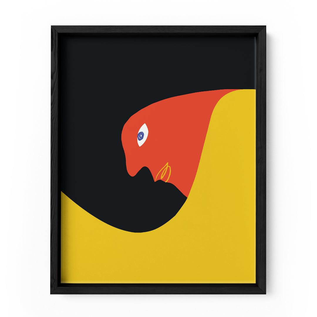 Crimson Parrot Wall Art Frame