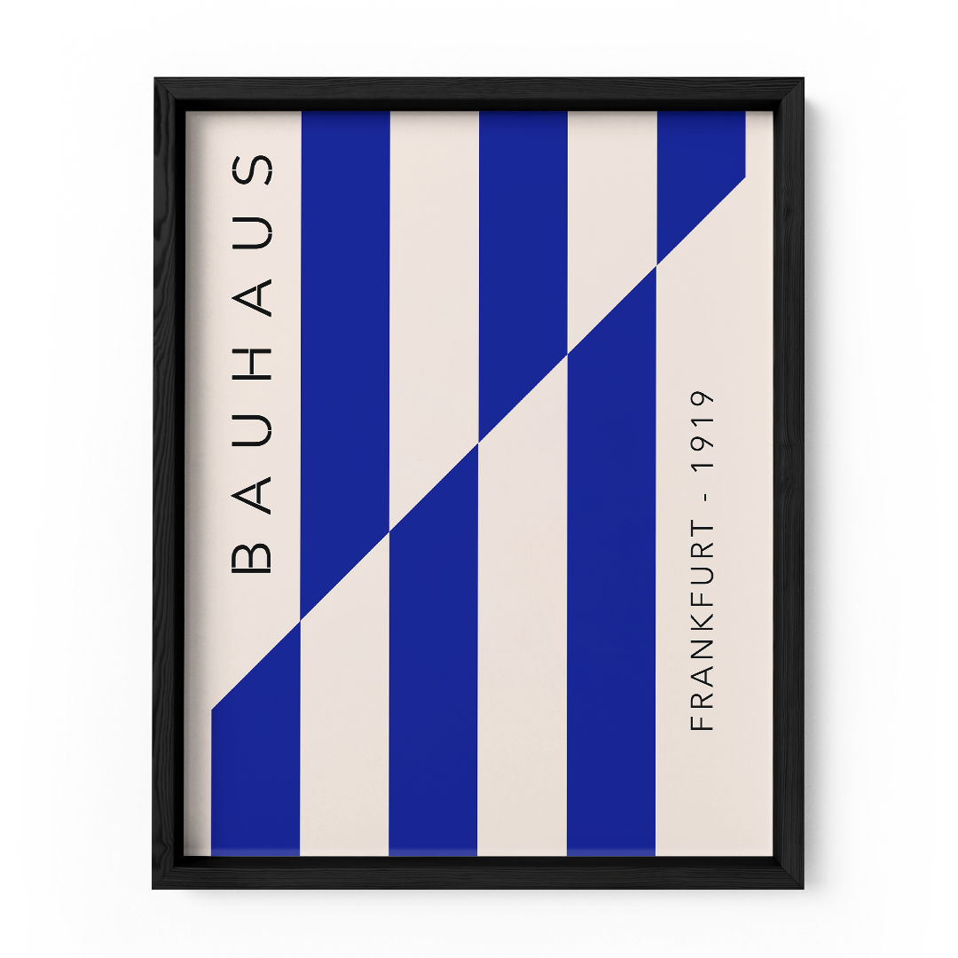 Azure Stripes Wall Art Frame