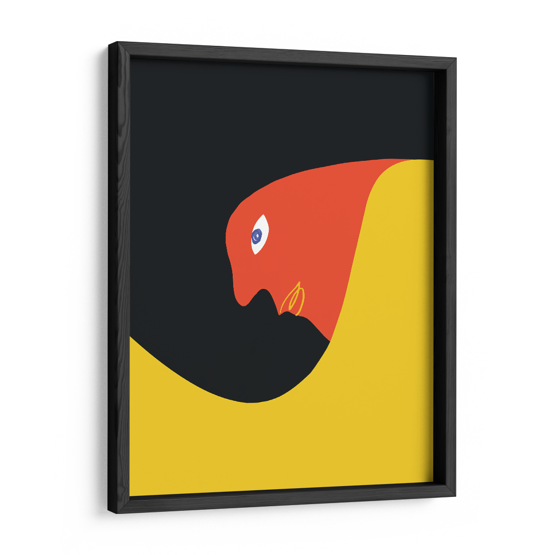 Crimson Parrot Wall Art Frame