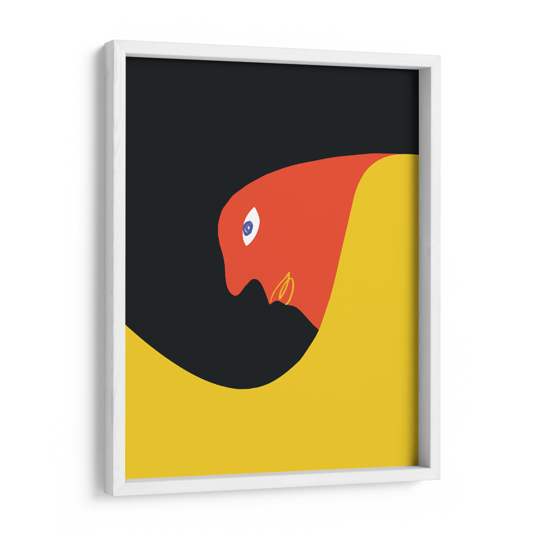 Crimson Parrot Wall Art Frame
