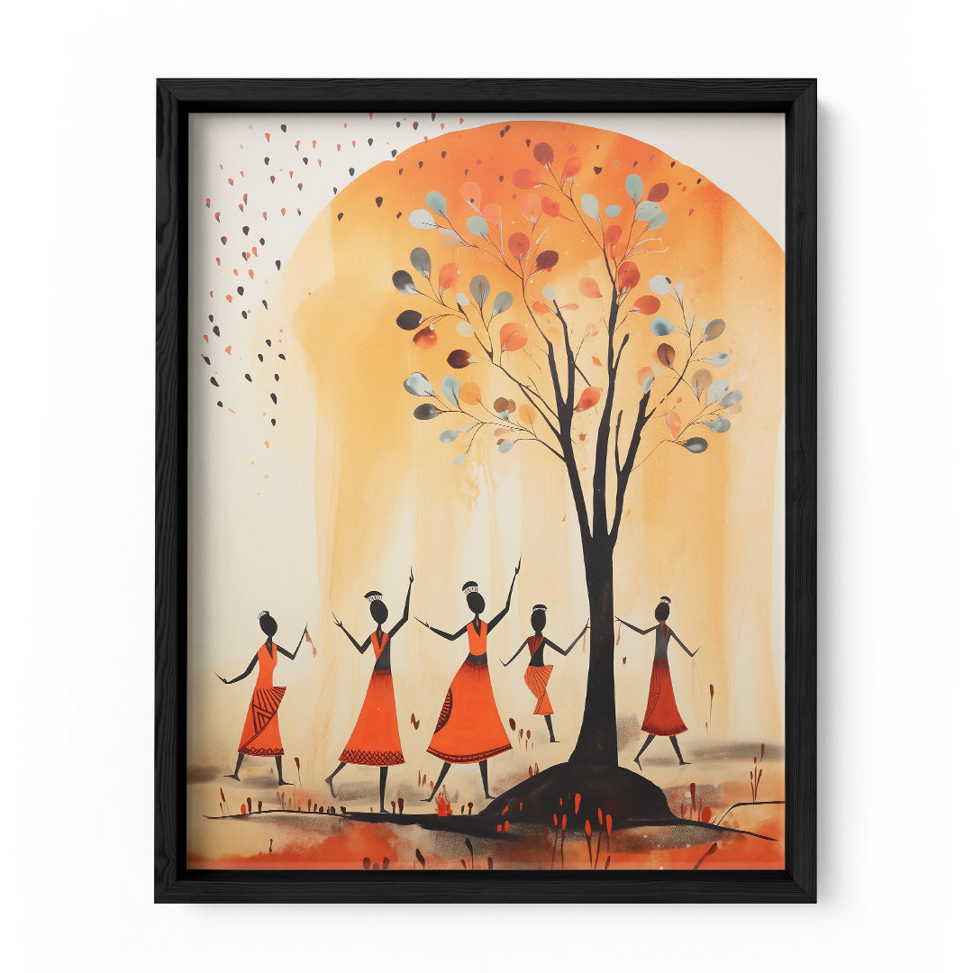 Colorful Tribal Dance Wall Art Frame