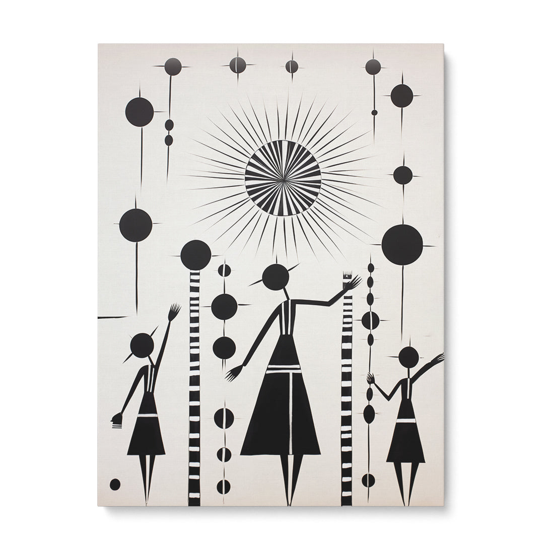 Tribal Dance Warli Painting Wall Art Frame