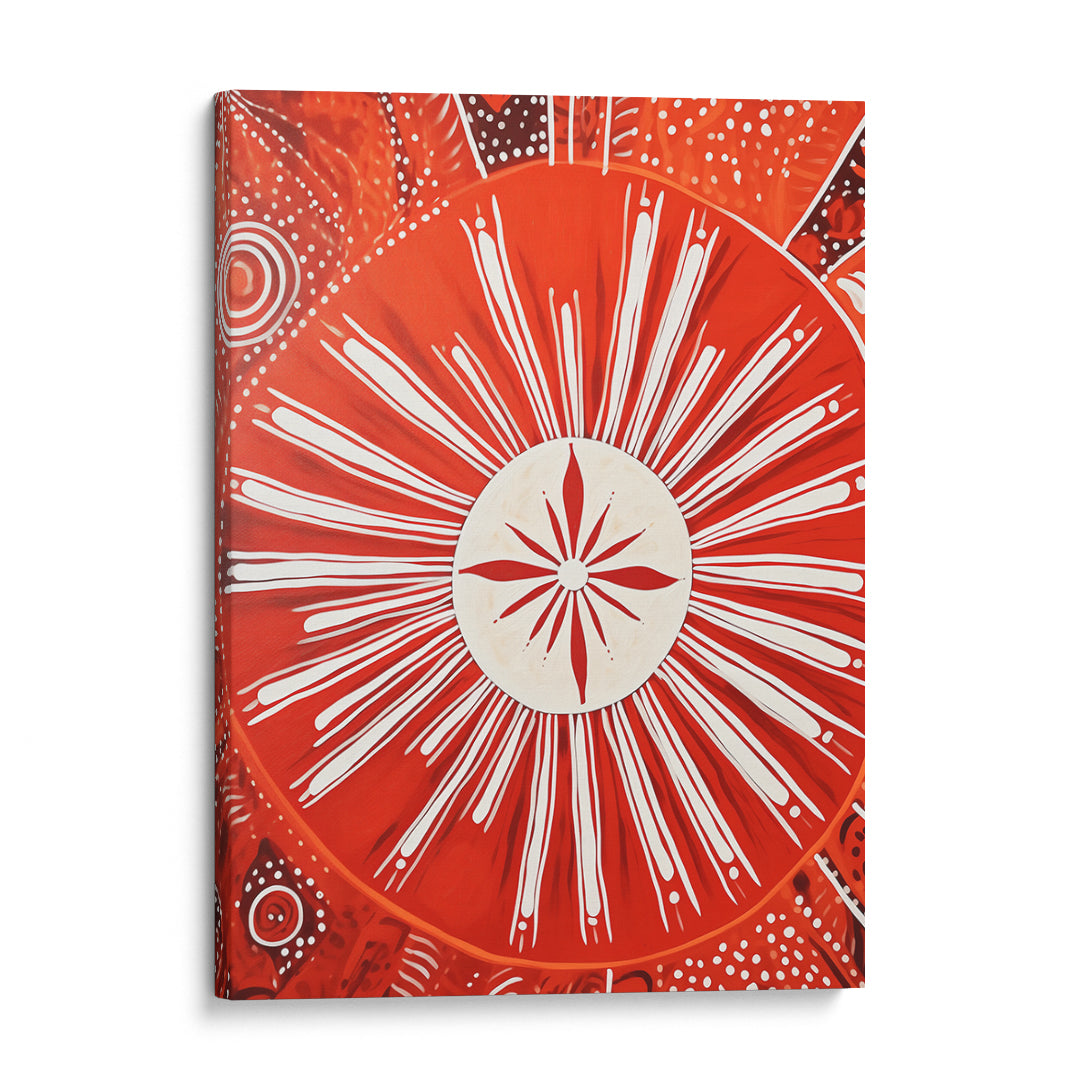 Tribal Red Sun Wall Frame Art