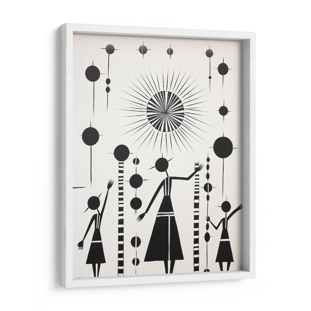 Tribal Dance Warli Painting Wall Art Frame