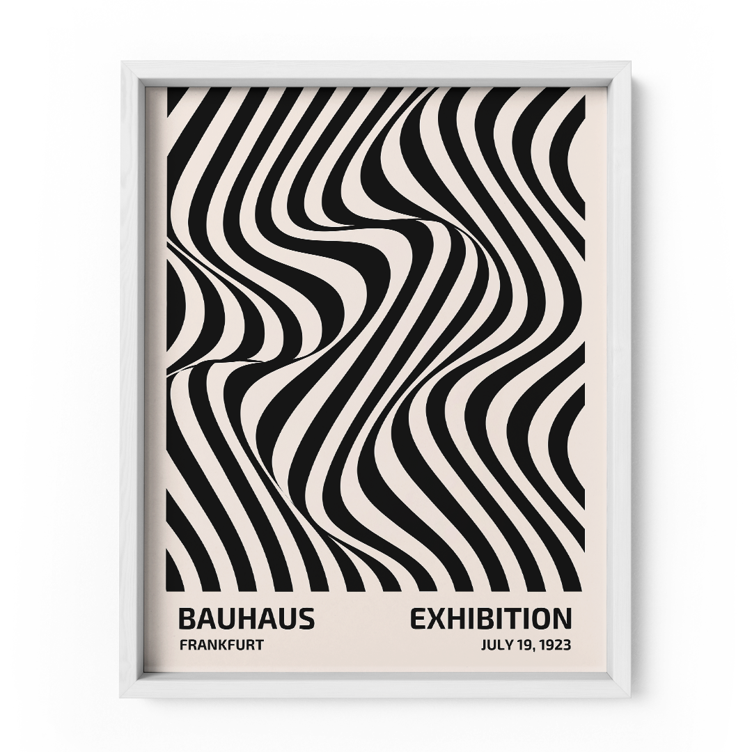 Monochrome Wave Wall Art Frame