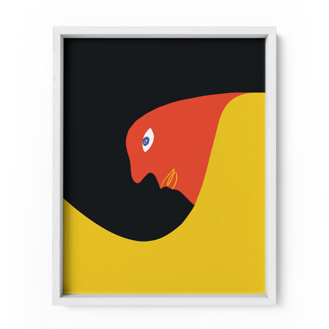 Crimson Parrot Wall Art Frame