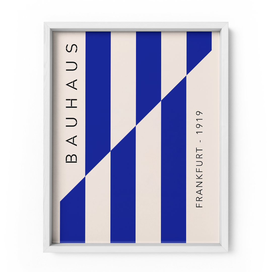 Azure Stripes Wall Art Frame